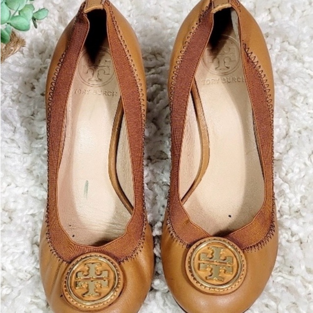 Tory Burch Tan Leather Ballet Flats